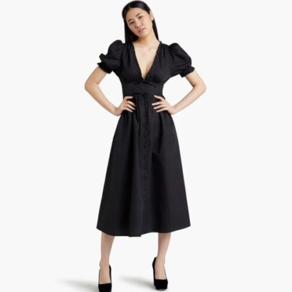 VGUC Hill House Sabrina Dress M in Black Dot